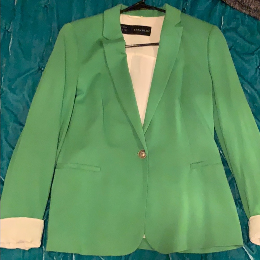 Green Zara Basic Blazer Size L